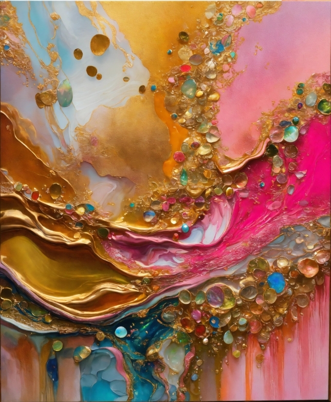 Liquid, Paint, Art, Pattern, Painting, Magenta