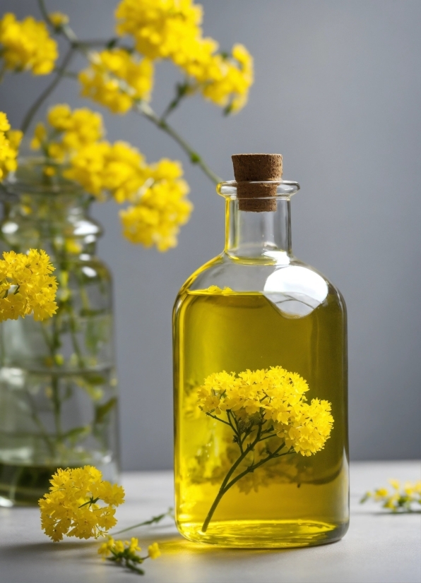 Flower, Plant, Bottle, Liquid, Yellow, Fluid