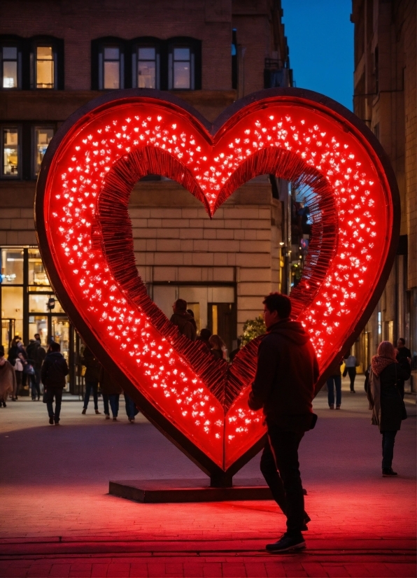 Light, Window, Interaction, Christmas Decoration, Red, Public Space