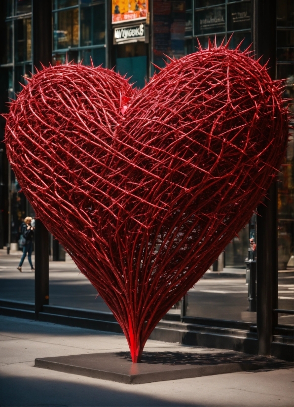 Art, Red, Wood, Sculpture, Pattern, Metal