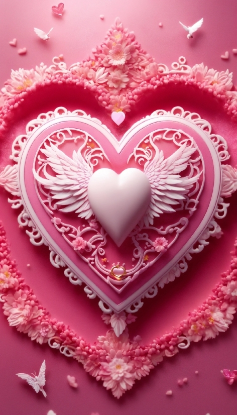 Organ, Pink, Magenta, Heart, Pattern, Sweetness