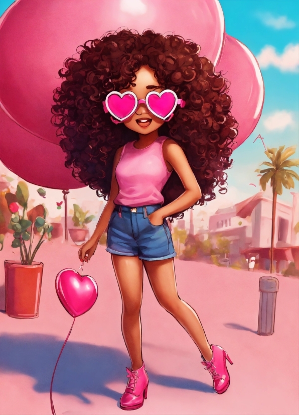 Skin, Hairstyle, Eyewear, Vision Care, Sunglasses, Pink