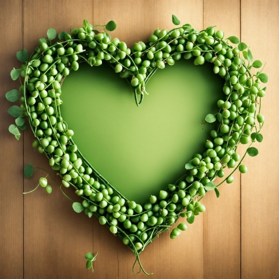 Green, Wreath, Body Jewelry, Font, Heart, Christmas Decoration