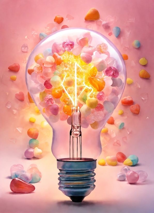 Light, Balloon, Lighting, Orange, Pink, Art