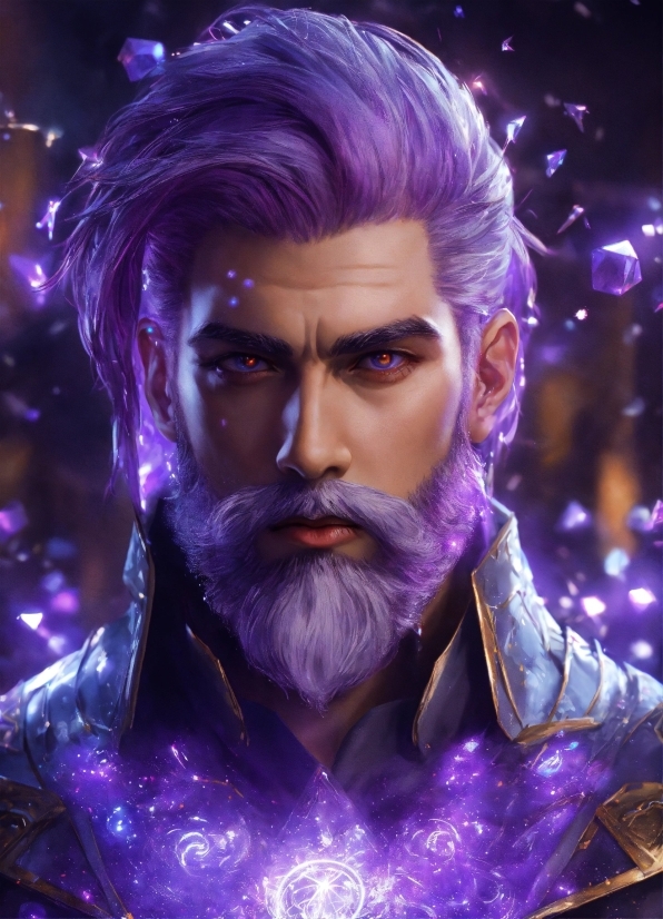 Hairstyle, Beard, Purple, Light, Entertainment, Violet