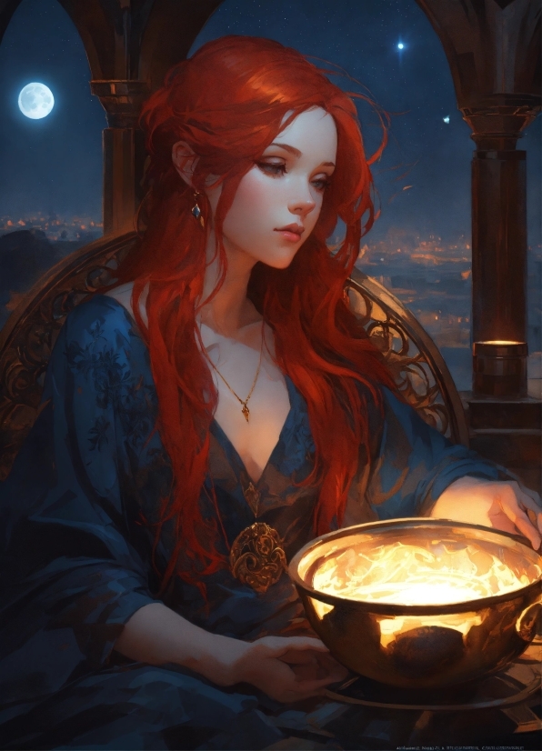 Cg Artwork, Red Hair, Beauty, Long Hair, Flash Photography, Art