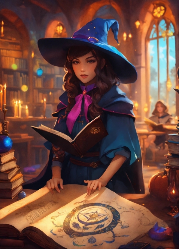 Hat, Blue, Witch Hat, Purple, Human, Fashion