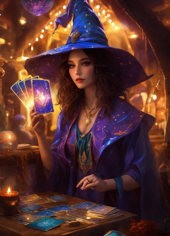 Blue, Light, Purple, Hat, Lighting, Flash Photography