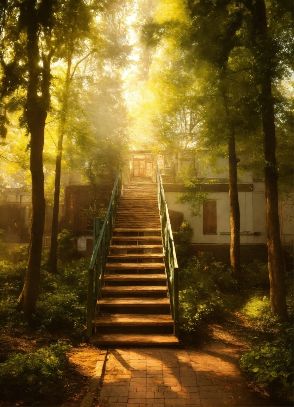 Plant, Stairs, Wood, Natural Landscape, Tree, Branch