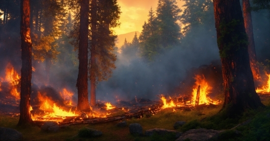 Plant, Ecoregion, Tree, Fire, Flame, Wood