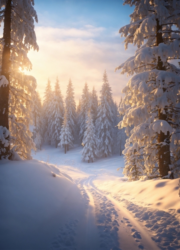 Cloud, Sky, Atmosphere, Snow, Natural Landscape, Larch