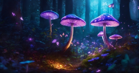 Water, Purple, Mushroom, Natural Environment, Organism, Entertainment