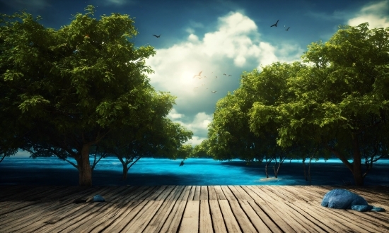 Cloud, Water, Sky, Swimming Pool, Green, Plant