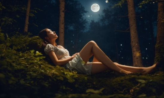 Hand, Plant, Nature, People In Nature, Flash Photography, Moon