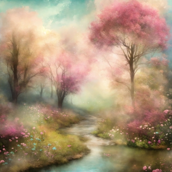 Paint, Sky, Flower, Plant, Water, Natural Landscape