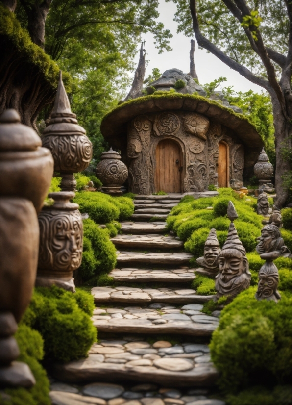 Plant, Tree, Temple, Vegetation, Natural Landscape, Stairs