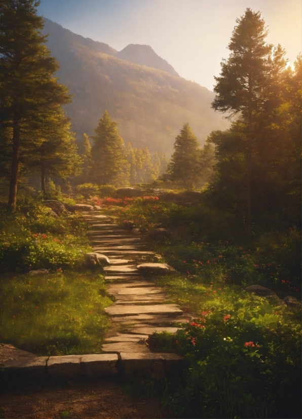 Mountain, Sky, Plant, Ecoregion, Natural Landscape, Tree