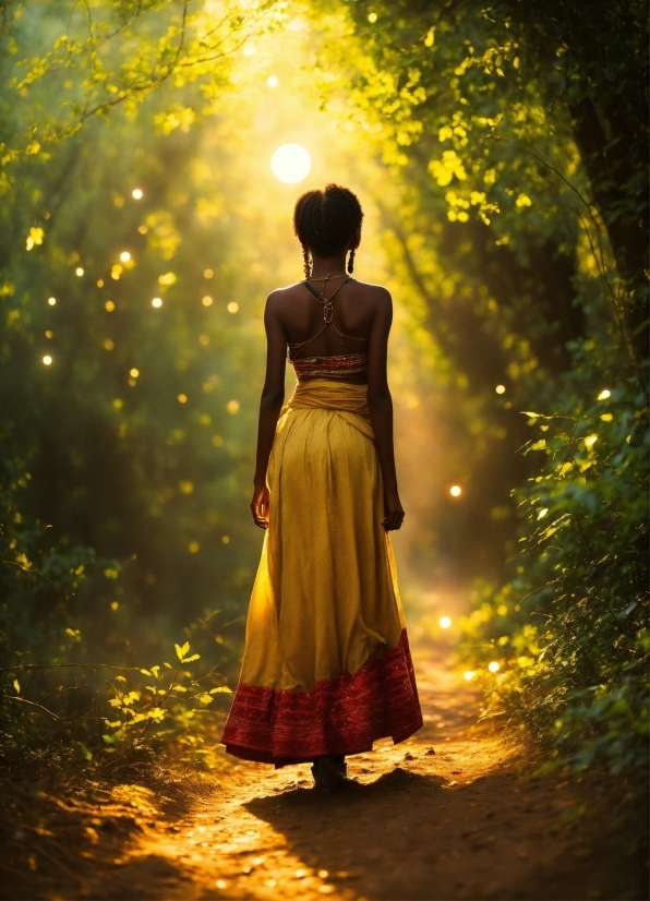 People In Nature, Plant, Flash Photography, Orange, One-piece Garment, Happy