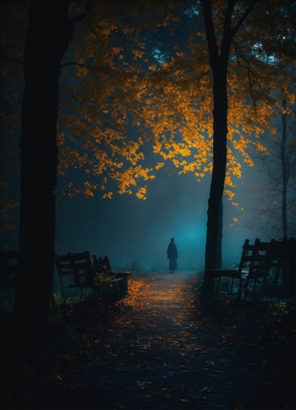 Atmosphere, Natural Landscape, Wood, Branch, Dusk, Orange