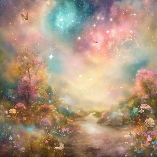 Atmosphere, Natural Environment, Nebula, Natural Landscape, Paint, Pink