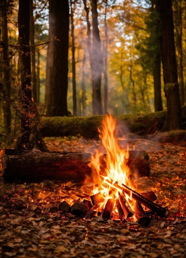 Plant, Tree, Natural Landscape, Wood, Bonfire, Fire