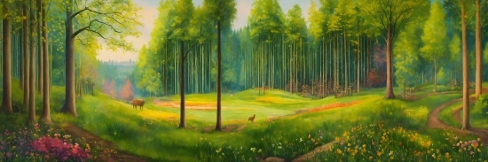 Plant, Natural Landscape, Tree, Art, Grass, Painting