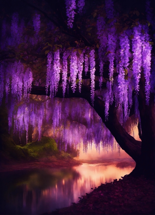 Water, Plant, Purple, Nature, Natural Landscape, Branch