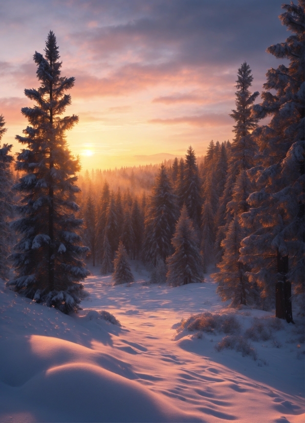 Cloud, Sky, Snow, Plant, Tree, Natural Landscape