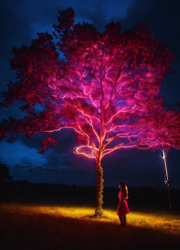 Plant, Sky, Branch, Tree, Lighting, Gesture