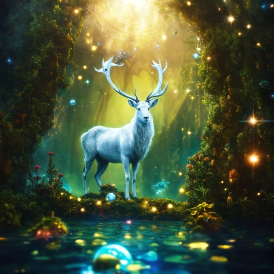 Plant, Light, Deer, Nature, Branch, Natural Landscape