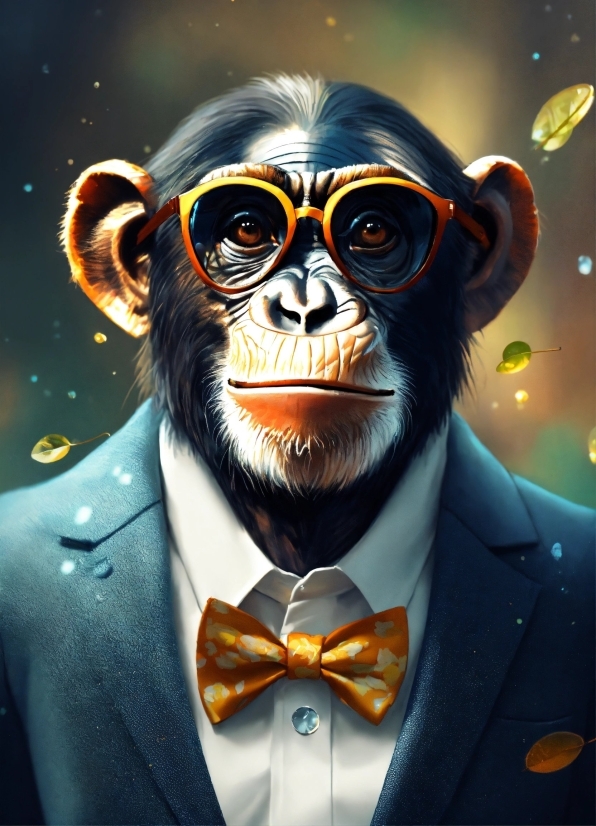 Primate, Eyewear, Art, Headgear, Cool, Bow Tie