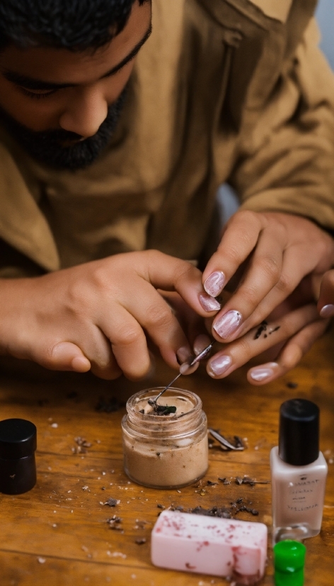 Hand, Table, Wood, Drinkware, Nail, Finger