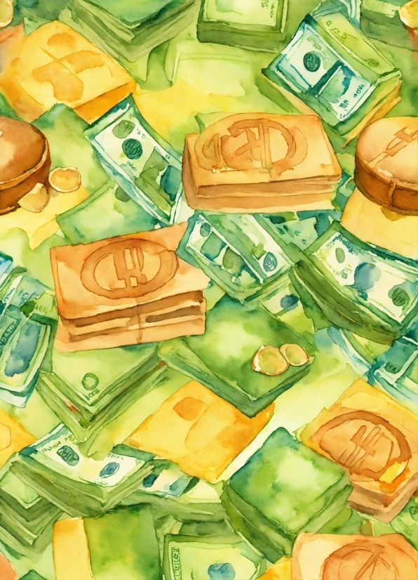 Green, Yellow, Cuisine, Art, Pattern, Rectangle