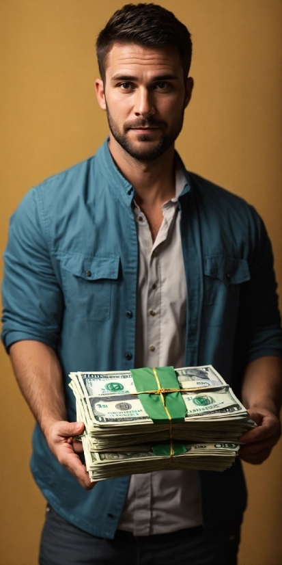 Green, Beard, Dress Shirt, Sleeve, Publication, Flash Photography