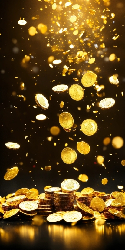 Light, Organism, Liquid, Gold, Circle, Coin