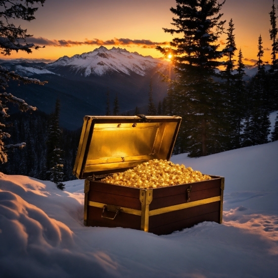 Sky, Snow, Table, Light, Tree, Natural Landscape