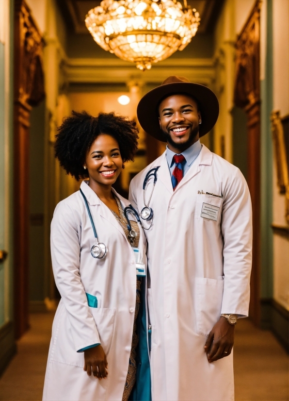 Smile, Outerwear, Hat, White Coat, Stethoscope, Happy