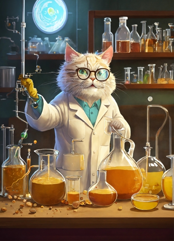 Drinkware, Liquid, Solution, Cat, Barware, Laboratory Flask