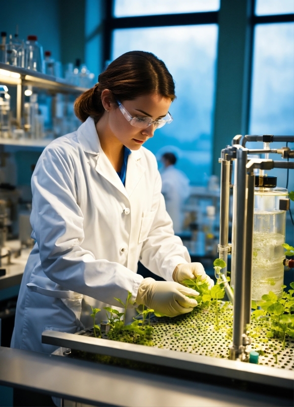 Glasses, White Coat, Plant, Scientist, Research, Researcher