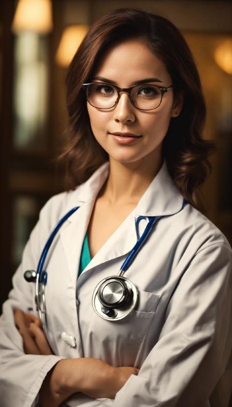 Glasses, Vision Care, Organ, Sleeve, Stethoscope, White Coat