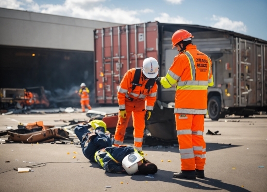 Tire, Workwear, Cloud, High-visibility Clothing, Sky, Helmet