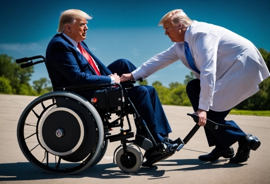 Wheel, Wheelchair, Tire, Sky, Gesture, Rolling