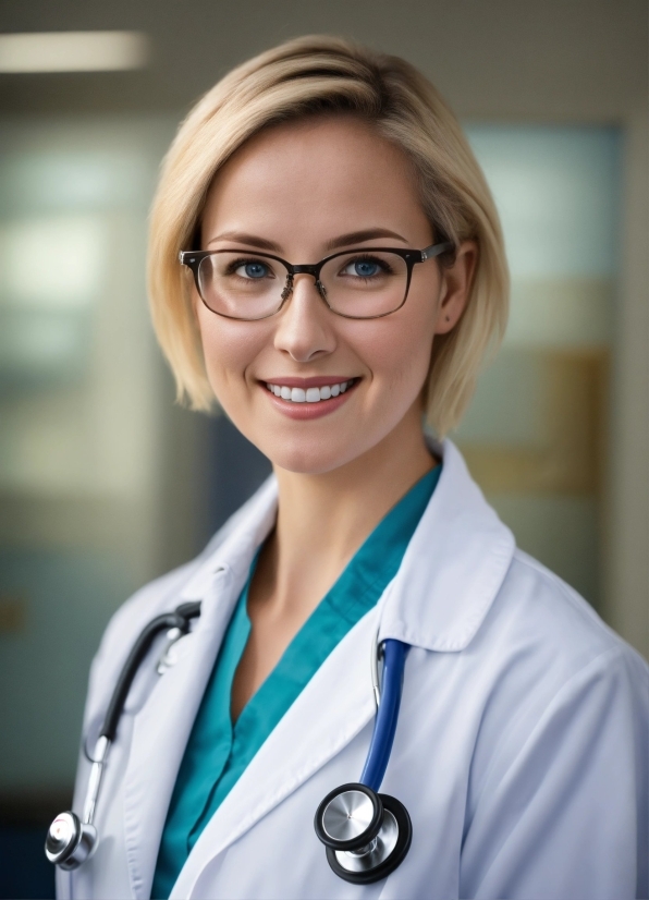 Glasses, Smile, Vision Care, Sleeve, Health Care, White Coat