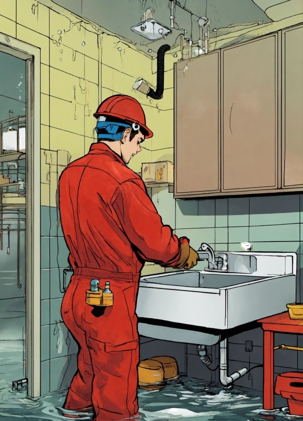 Workwear, Cartoon, Sleeve, Engineering, Gas, Cabinetry