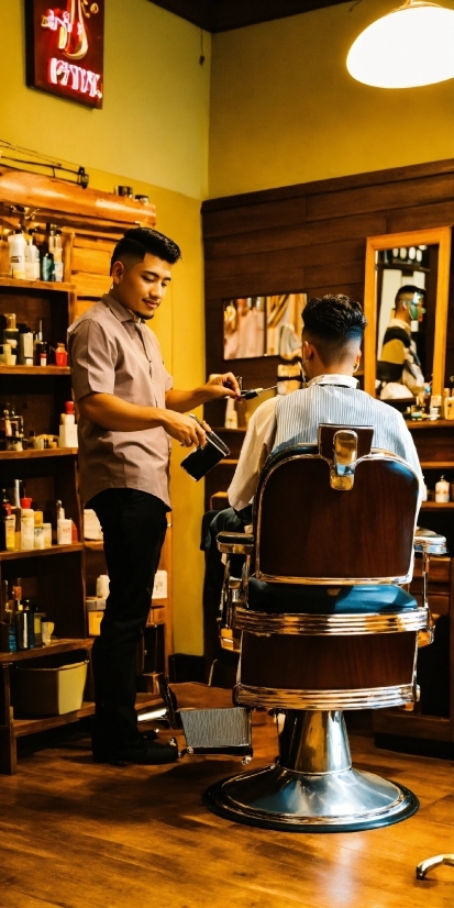 Beauty Salon, Barber Chair, Shelf, Barber, Picture Frame, Chair