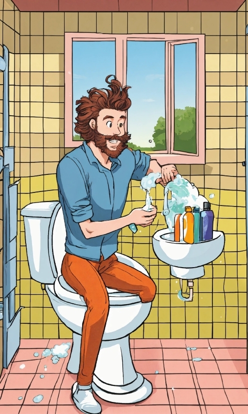 Vertebrate, Cartoon, Sink, Recreation, Fictional Character, Leisure