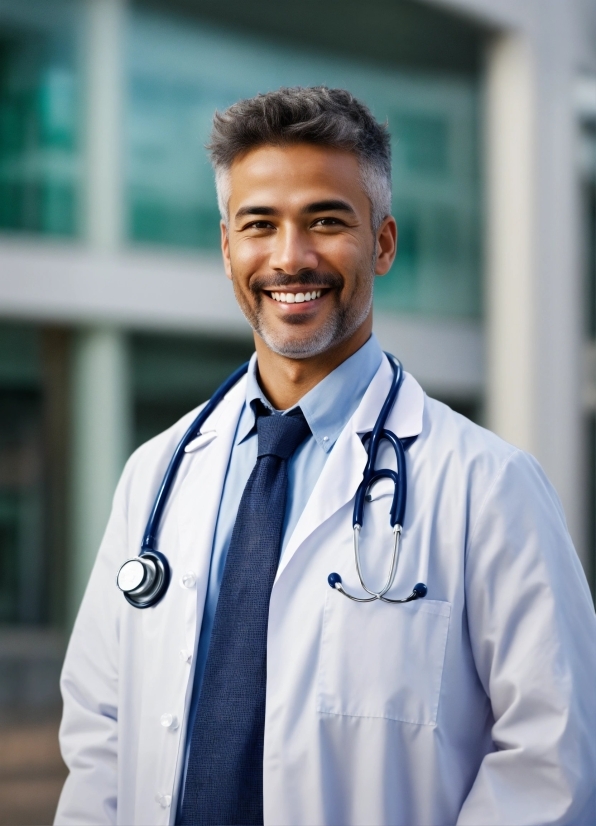 Smile, Dress Shirt, Tie, Sleeve, Collar, White Coat