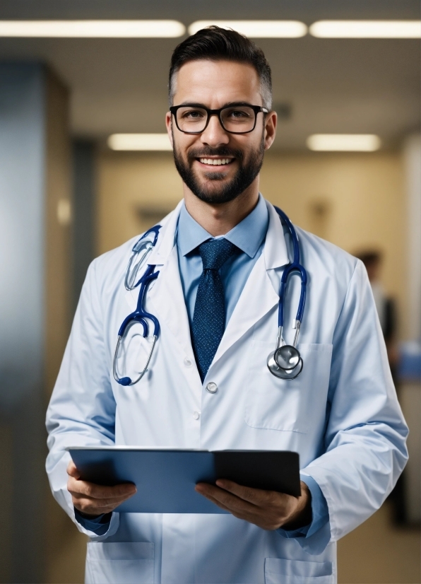 Glasses, Smile, Tie, Dress Shirt, Sleeve, Vision Care