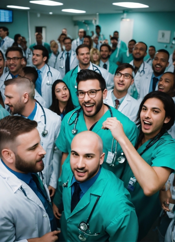 Face, Organ, Green, Smile, Community, T-shirt