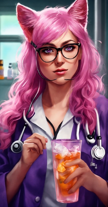 Lip, Vision Care, Purple, Eyewear, Cocktail, Gesture